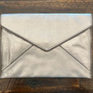 Rebecca Minkoff Gunmetal Envelope Clutch Bag